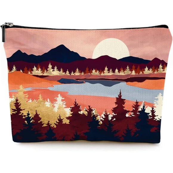 Women's High Quality Beautiful Canvas Waterproof Zipper Makeup Bag For Cosmetic - Picture 1 of 6